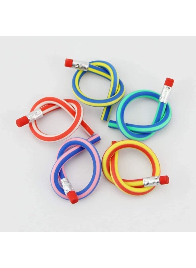 ChicAbode 10 قطع من قلم الرصاص المنحني ، قلم الرصاص المرنة الملتوية الناعمة المجنونة مع الممحات ، مناسبة لحفلة الأطفال ، حشوات الجوارب لعيد الميلاد ، هدايا عيد الميلاد ، جوائز الفصول الدراسية ، لعبة تخفيف الإجهاد ، للفتاة ، ولد (ملون) - Image 3